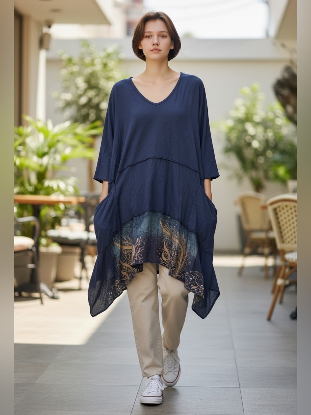 Blue Fish Vector Tunic Size 1